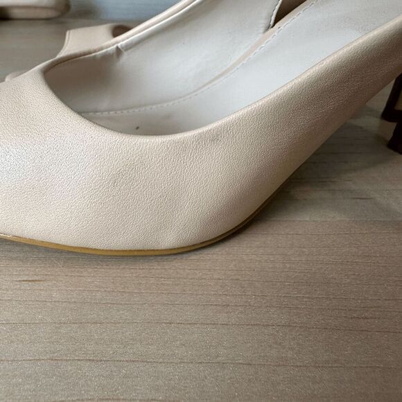 COLE HANN Maya Sling Back Nude Leather Pump‎ - Picture 8 of 11